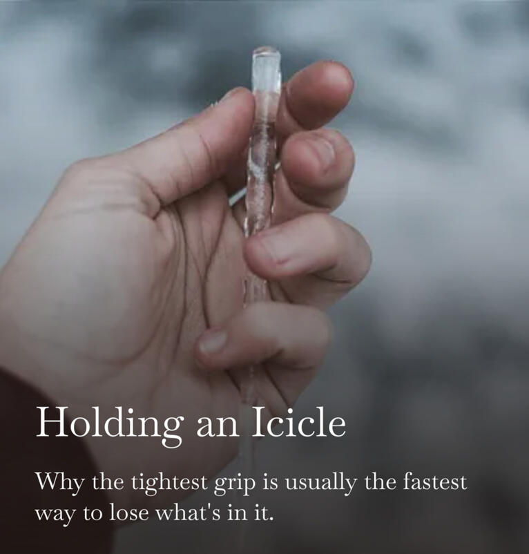 Holding an Icicle